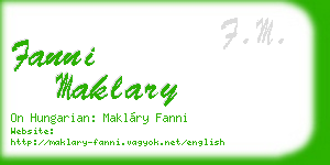 fanni maklary business card