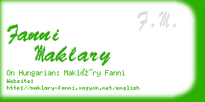 fanni maklary business card